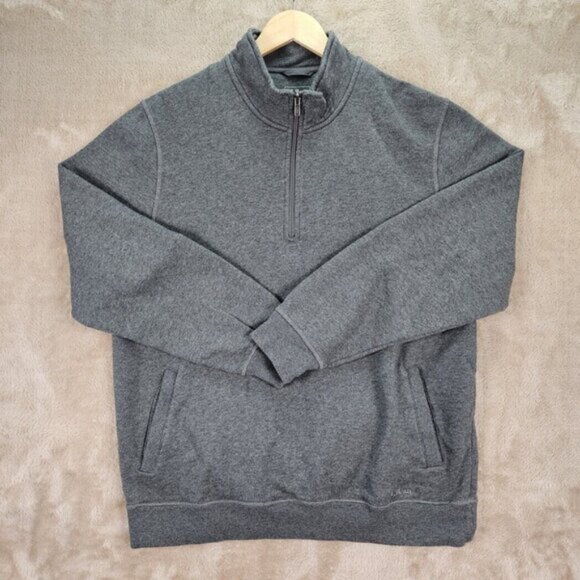 L.L.Bean Traditional Fit Sweater Men's Athletic Sweats Quarter-Zip Pullover Sz L - Picture 3 of 12
